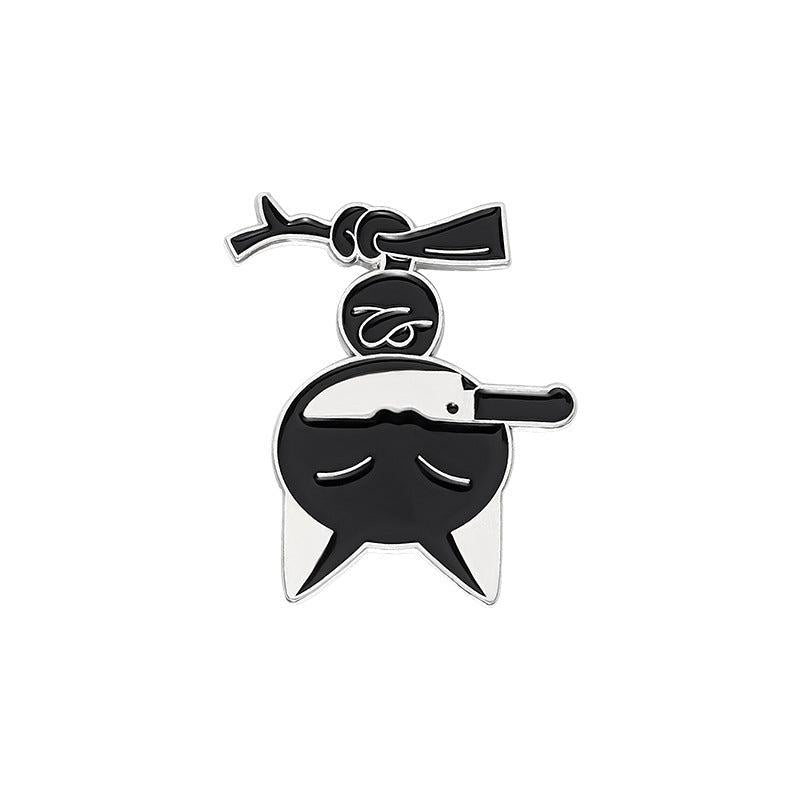 Cute Enamel Cat Handle Brooch Pin