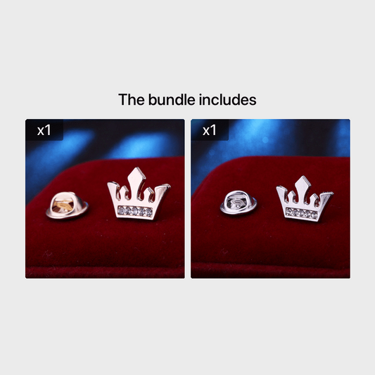 Men's Small Crown Brooch Shirt Collar Pin