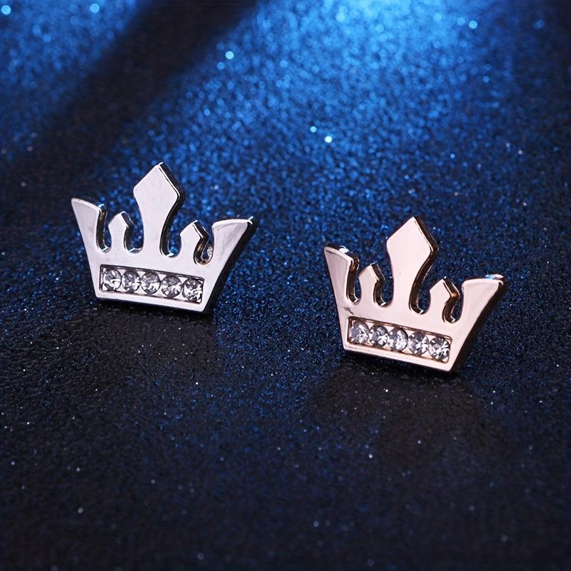 Men's Small Crown Brooch Shirt Collar Pin