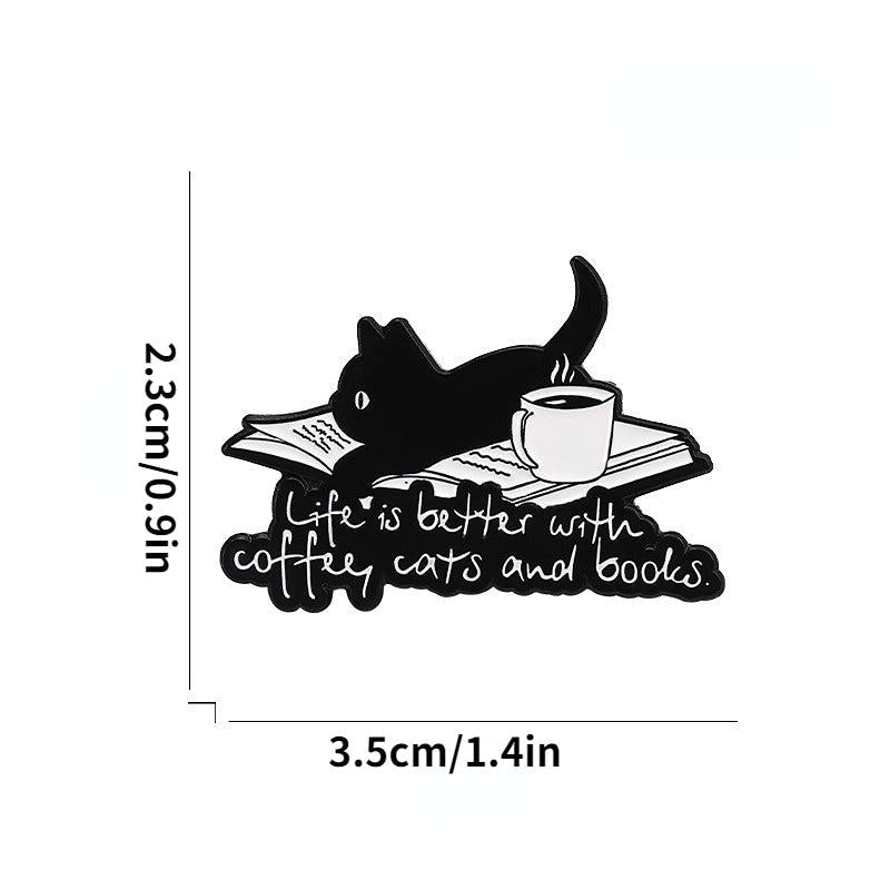 Aluminum Cat Coffee Brooch