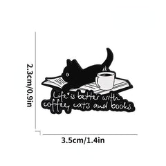 Aluminum Cat Coffee Brooch