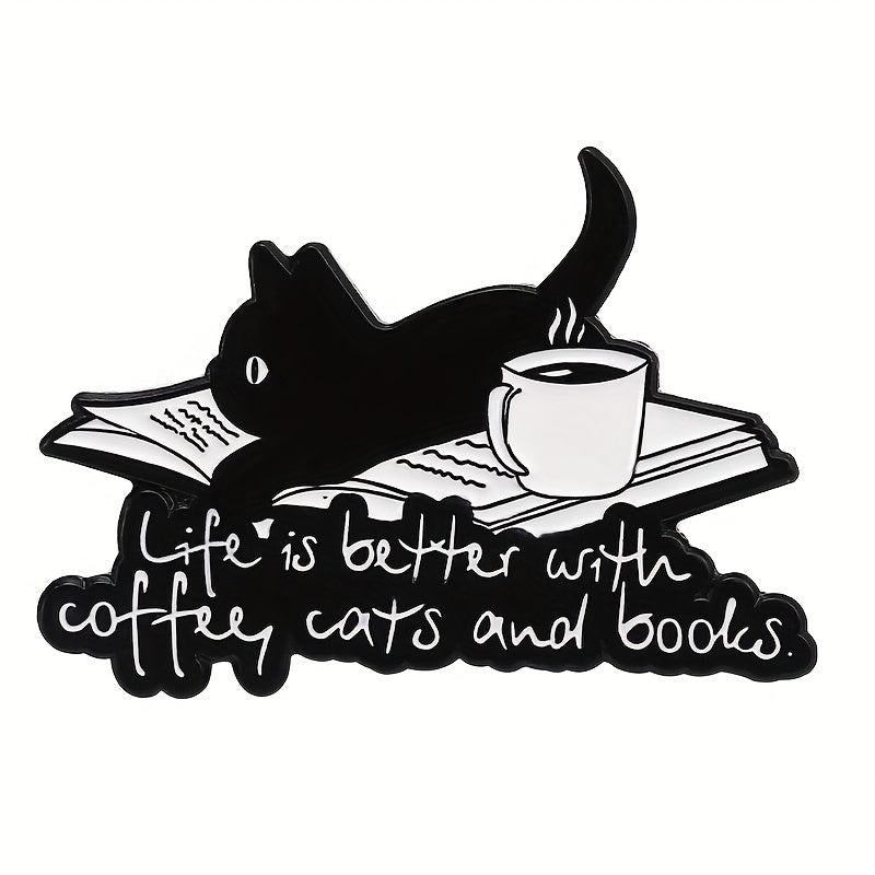 Aluminum Cat Coffee Brooch