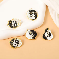 Yin Yang Eight Trigrams Enamel Pins Lucky Koi Brooch