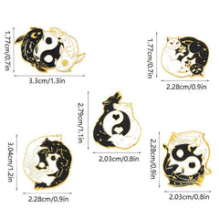 Yin Yang Eight Trigrams Enamel Pins Lucky Koi Brooch