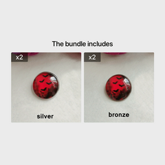 Blood And Bat Glass Brooch Dracula Witchcraft Round Brooch