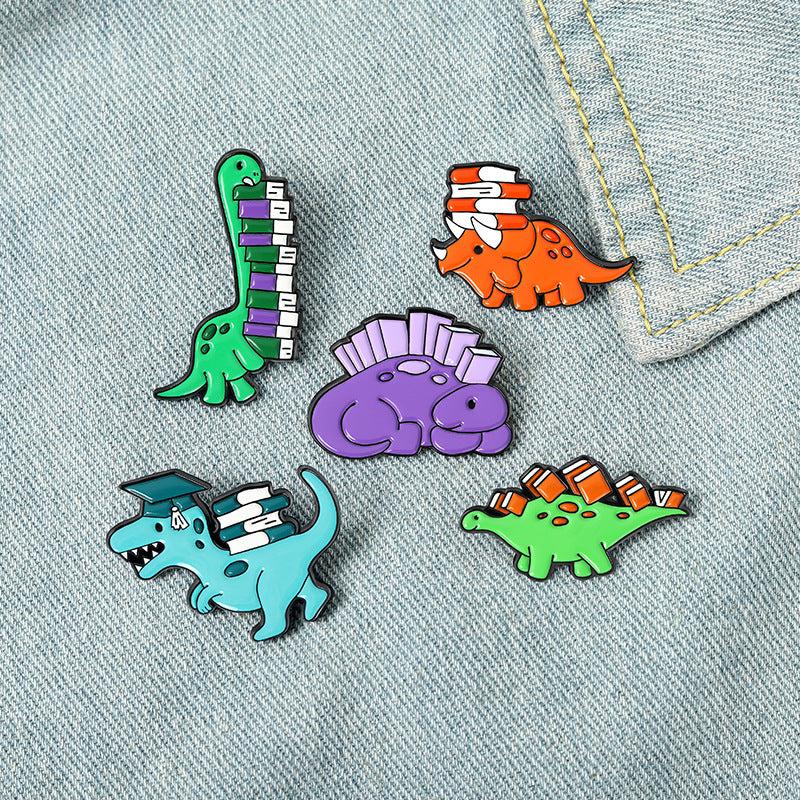 Dino Enamel Lapel Pin Backpack Clothing Hat Brooch Jewelry