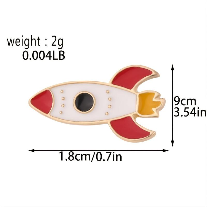 Cartoon Rocket Brooch Mini Enamel Pin Backpack Clothing Accessories