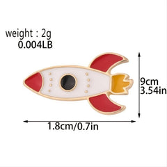 Cartoon Rocket Brooch Mini Enamel Pin Backpack Clothing Accessories