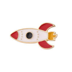 Cartoon Rocket Brooch Mini Enamel Pin Backpack Clothing Accessories