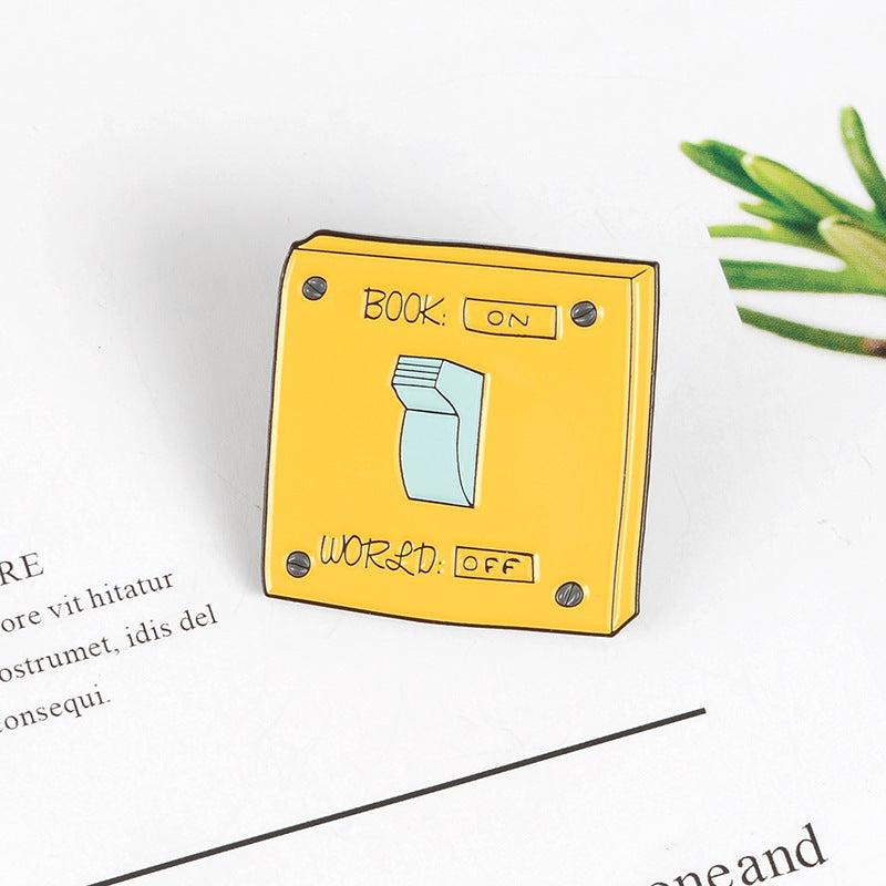 Yellow World Controller Enamel Brooch Pin