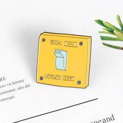 Yellow World Controller Enamel Brooch Pin