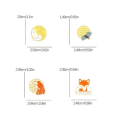 4pcs Dog Bat Fox Parrot Alloy Pins Christmas Gift