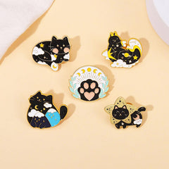 Cloud Cat Claw Cat Brooch Buttons Aluminum Alloy Pins For Men