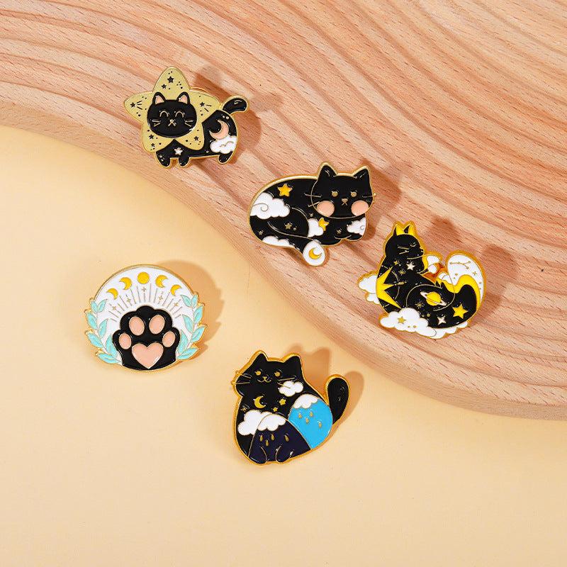 Cloud Cat Claw Cat Brooch Buttons Aluminum Alloy Pins For Men