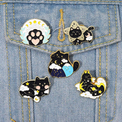 Cloud Cat Claw Cat Brooch Buttons Aluminum Alloy Pins For Men