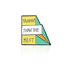Geometric Step Brooch for Men - Colored Letter Print