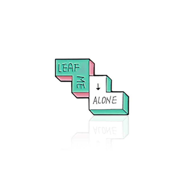 Geometric Step Brooch for Men - Colored Letter Print