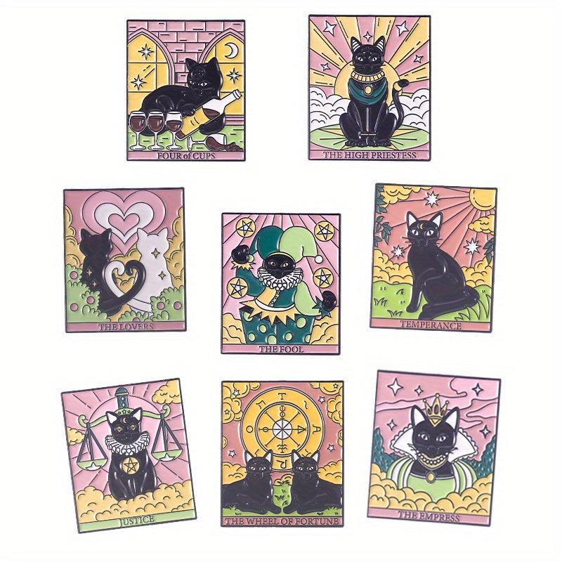 Tarot Enamel Pins Sun Moon Stars Witch Brooches Gothic Jewelry Gift