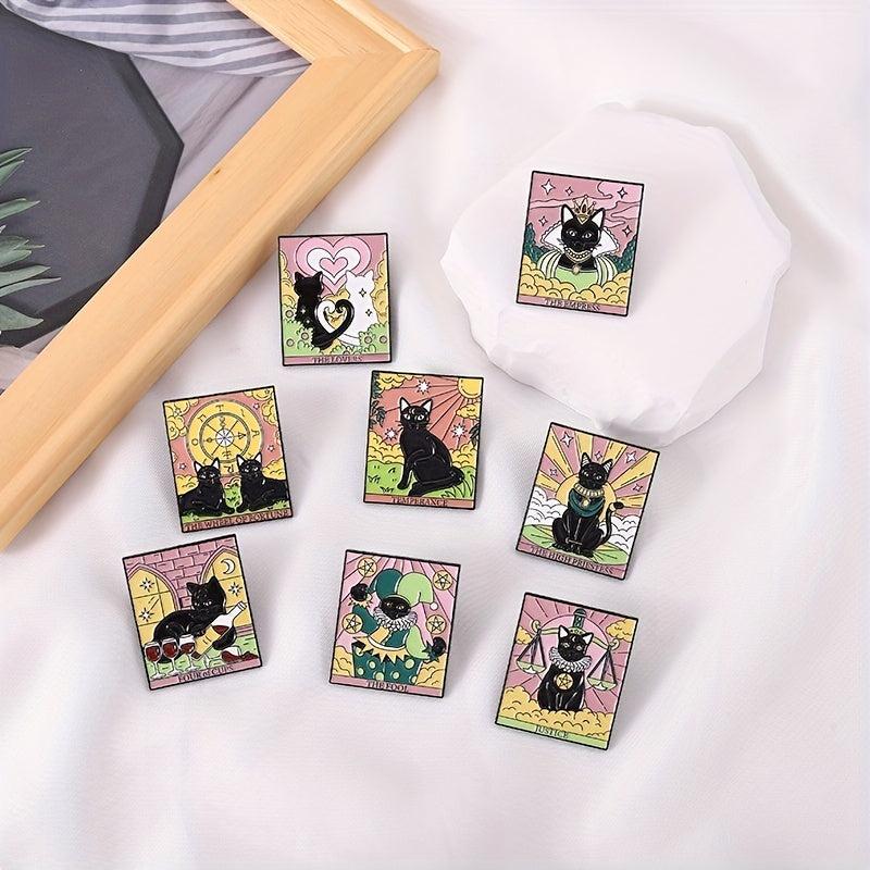 Tarot Enamel Pins Sun Moon Stars Witch Brooches Gothic Jewelry Gift