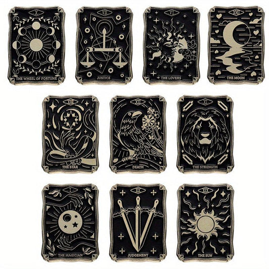 Tarot Enamel Pins Sun Moon Stars Witch Brooches Gothic Jewelry Gift