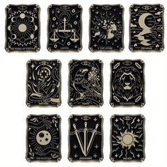 Tarot Enamel Pins Sun Moon Stars Witch Brooches Gothic Jewelry Gift