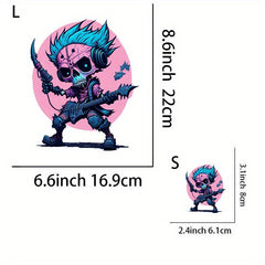 Cyberpunk Rock Skull Iron-on Transfer Stickers - Music Theme