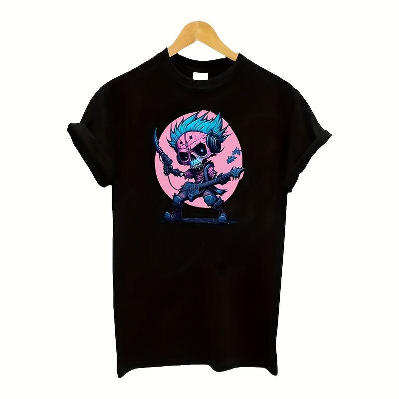 Cyberpunk Rock Skull Iron-on Transfer Stickers - Music Theme
