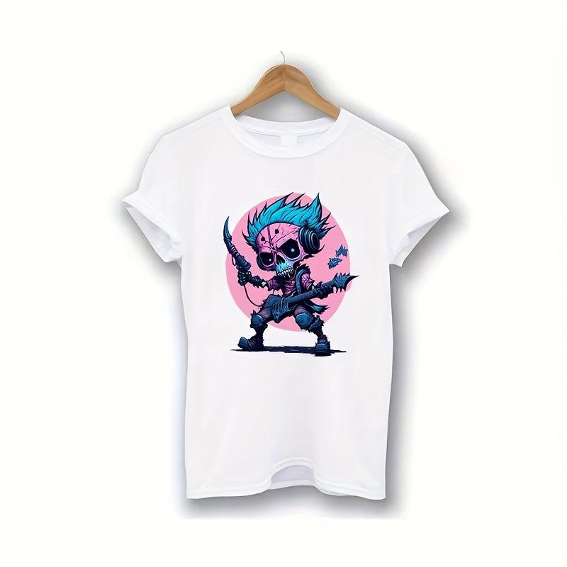 Cyberpunk Rock Skull Iron-on Transfer Stickers - Music Theme