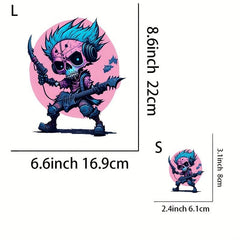 Cyberpunk Rock Skull Iron-on Transfer Stickers - Music Theme