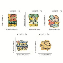 Geometry English Letters Enamel Brooch Fun Quotes Alloy Pins Badges