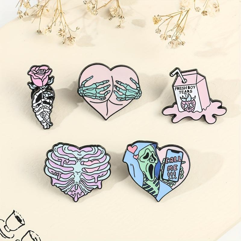 Halloween Series Skull Alloy Brooch Clothes Bag DIY Decor