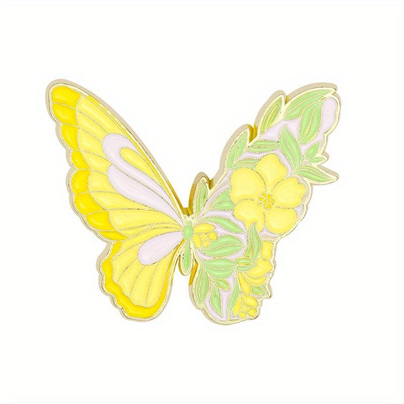 Butterfly Enamel Pin Flower Floral Plant Insect Animal Wings Brooch Women