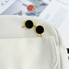 Punk Style Mini Sunglasses Brooch Retro Metal Glasses Shaped Pin Men