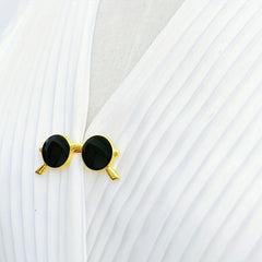 Punk Style Mini Sunglasses Brooch Retro Metal Glasses Shaped Pin Men