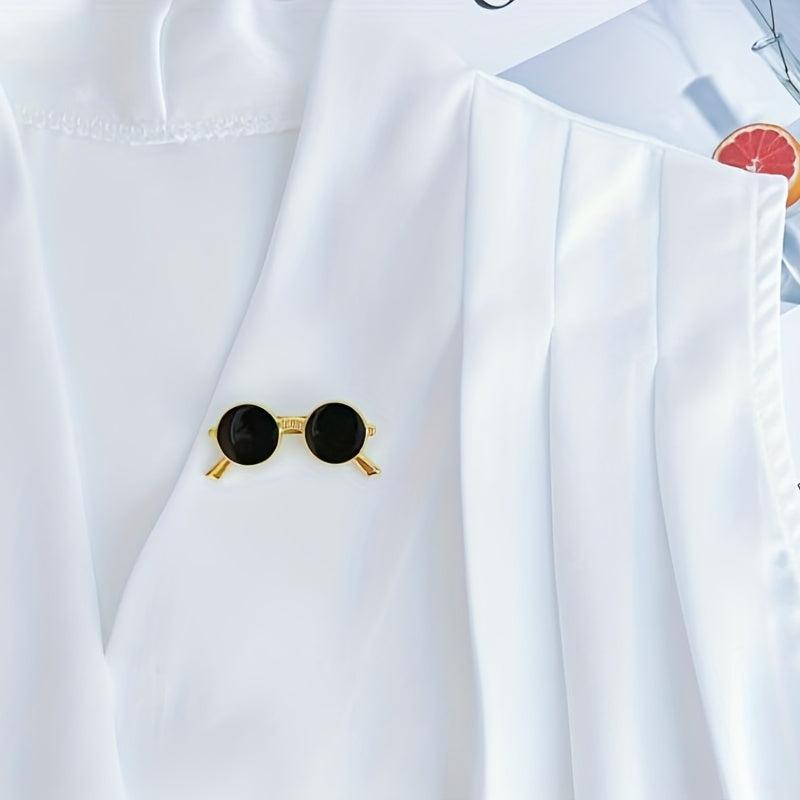 Punk Style Mini Sunglasses Brooch Retro Metal Glasses Shaped Pin Men