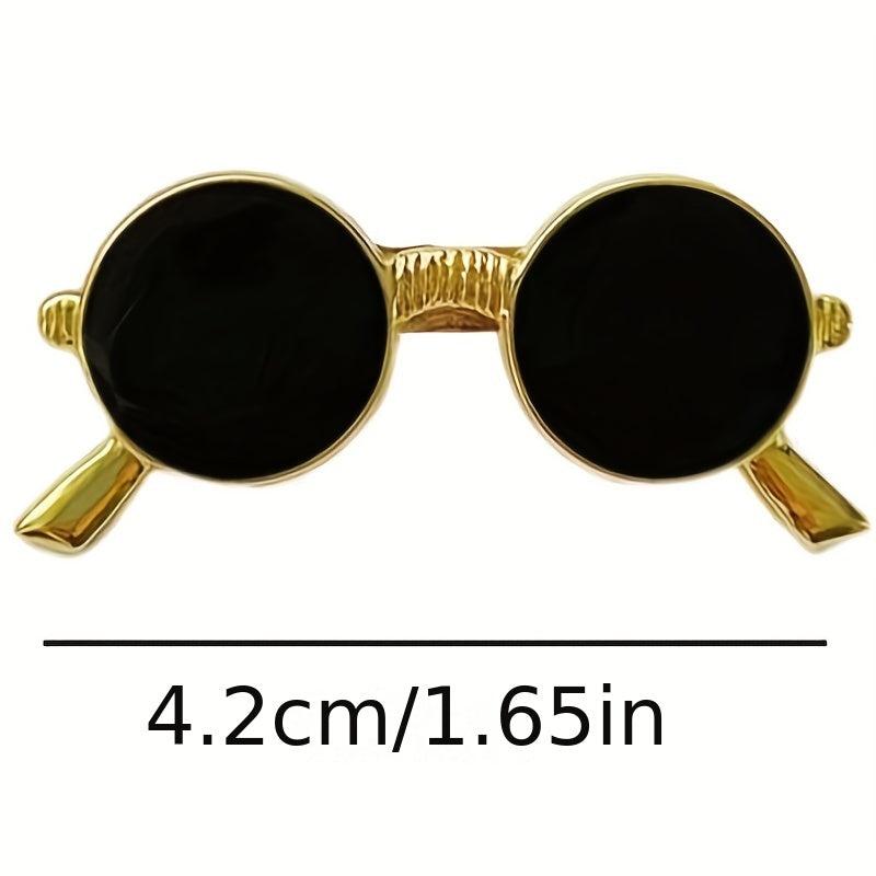 Punk Style Mini Sunglasses Brooch Retro Metal Glasses Shaped Pin Men