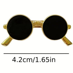 Punk Style Mini Sunglasses Brooch Retro Metal Glasses Shaped Pin Men