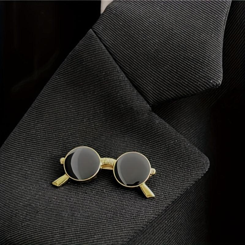 Punk Style Mini Sunglasses Brooch Retro Metal Glasses Shaped Pin Men