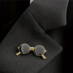 Punk Style Mini Sunglasses Brooch Retro Metal Glasses Shaped Pin Men