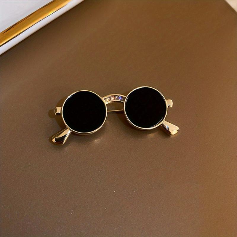 Punk Style Mini Sunglasses Brooch Retro Metal Glasses Shaped Pin Men