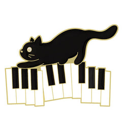 Cat Piano Notes Brooch Buttons & Pins Aluminum Alloy