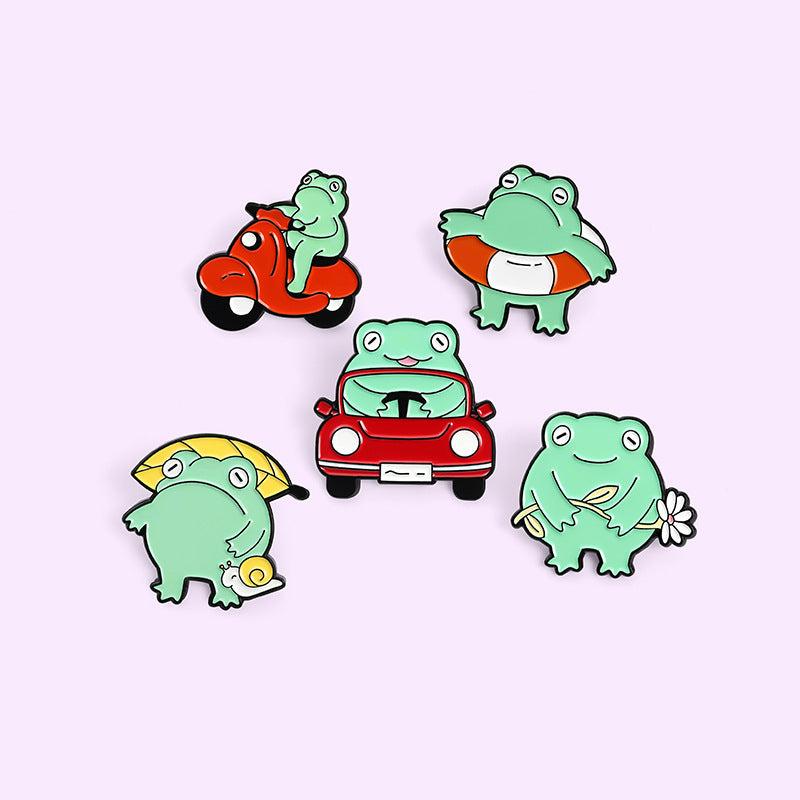 Cute Frog Car Brooch for Accessories