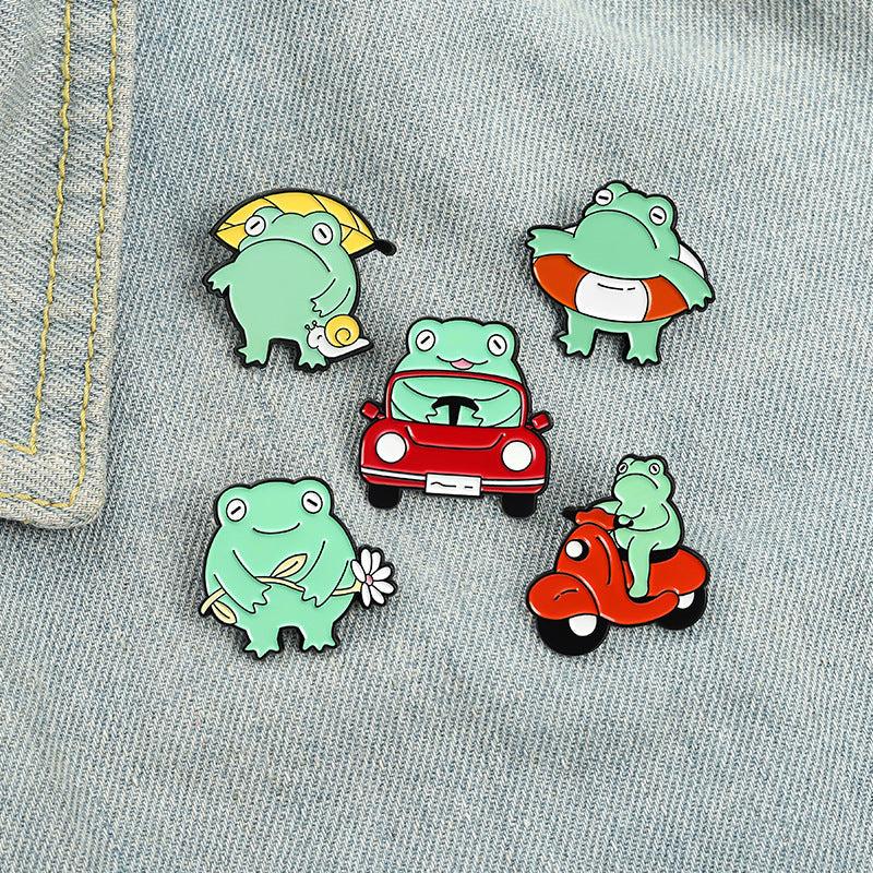 Cute Frog Car Brooch for Accessories