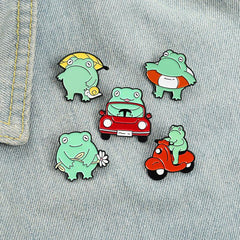 Cute Frog Car Brooch for Accessories