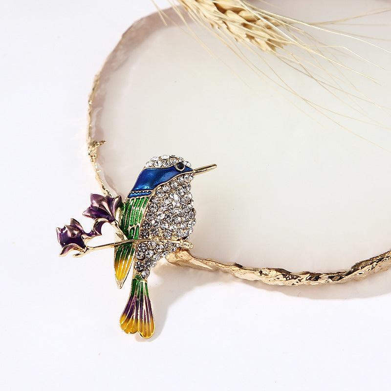 Vintage Rhinestone Birds Wings Brooch For Mens Suit