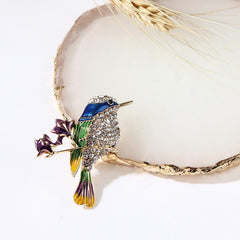 Vintage Rhinestone Birds Wings Brooch For Mens Suit