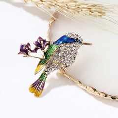 Vintage Rhinestone Birds Wings Brooch For Mens Suit