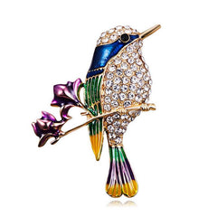 Vintage Rhinestone Birds Wings Brooch For Mens Suit