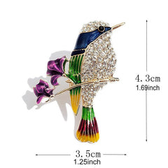 Vintage Rhinestone Birds Wings Brooch For Mens Suit