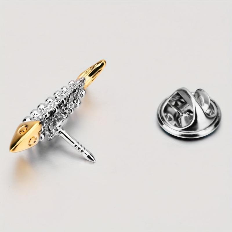 Men's Fish Bone Mini Suit Brooch Pin All Match